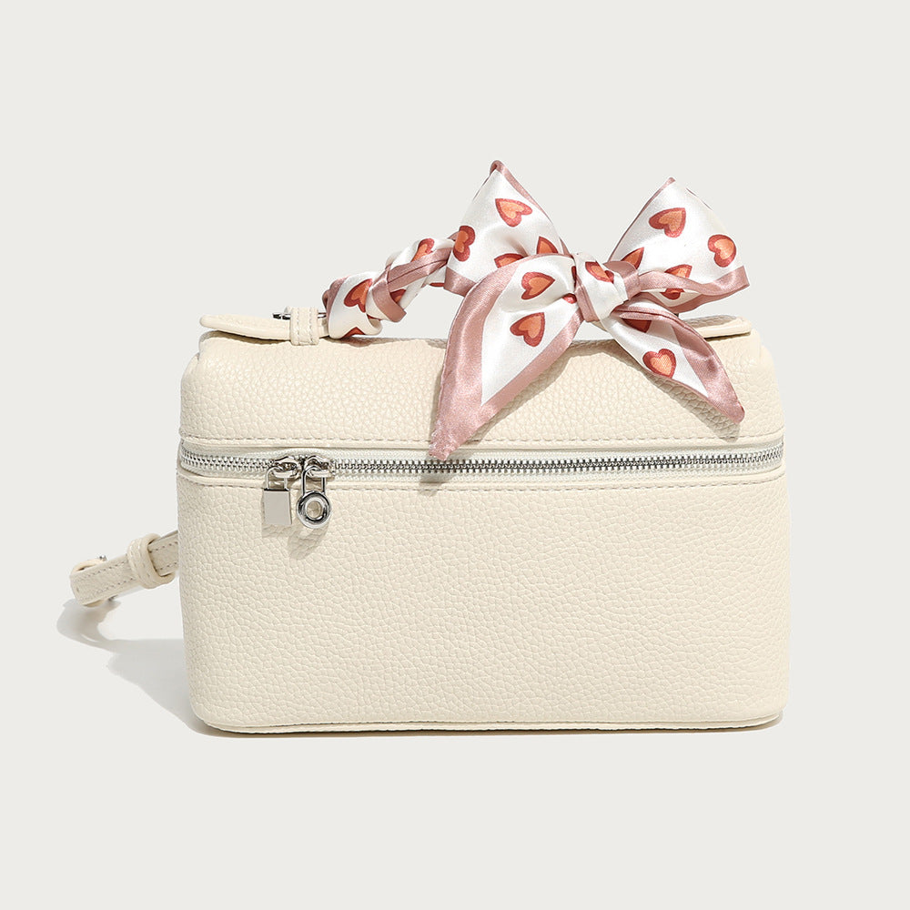 Modische Umhängetasche für Damen ⎜ Elegante Crossbody-Tasche mit Herz-Schleifen-Detail