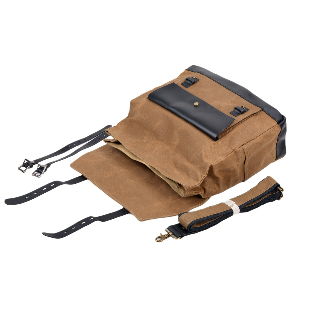 Motorradtasche aus Segeltuch ⎜ Wasserdichte Retro-Tasche mit Riemenbefestigung und großem Stauraum