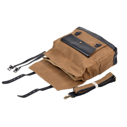 Motorradtasche aus Segeltuch ⎜ Wasserdichte Retro-Tasche mit Riemenbefestigung und großem Stauraum