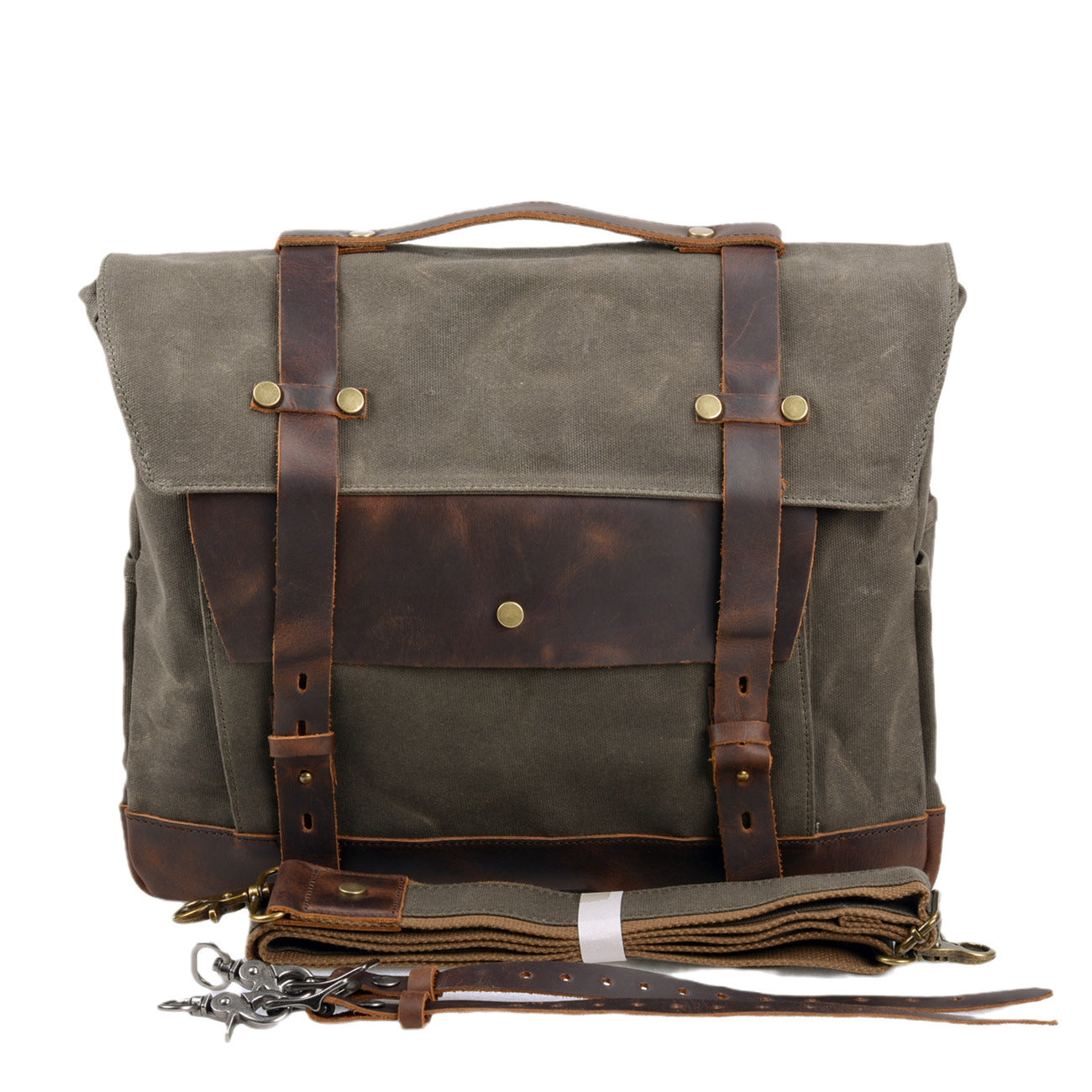 Motorradtasche aus Segeltuch ⎜ Wasserdichte Retro-Tasche mit Riemenbefestigung und großem Stauraum