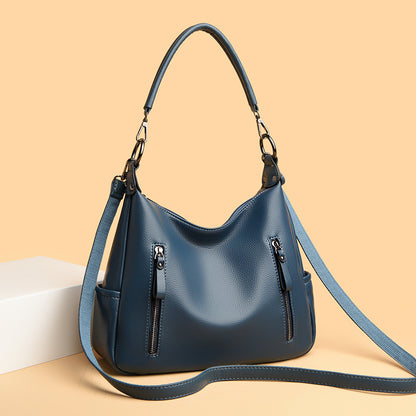 Modische Umhängetasche für Damen ⎜ Klassische Henkeltasche mit praktischen Reißverschlussfächern