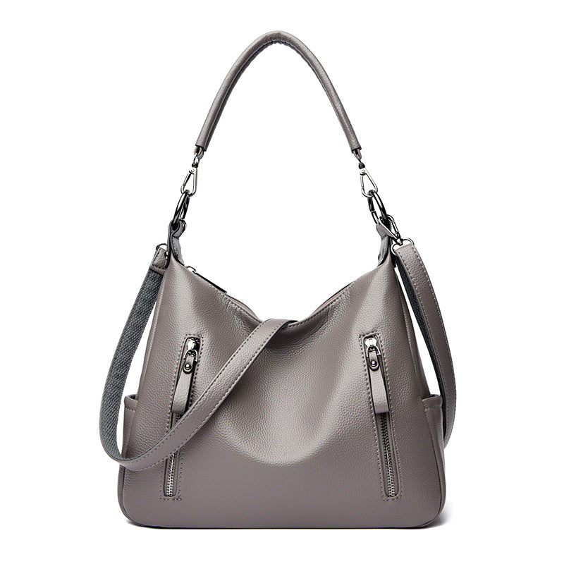 Modische Umhängetasche für Damen ⎜ Klassische Henkeltasche mit praktischen Reißverschlussfächern