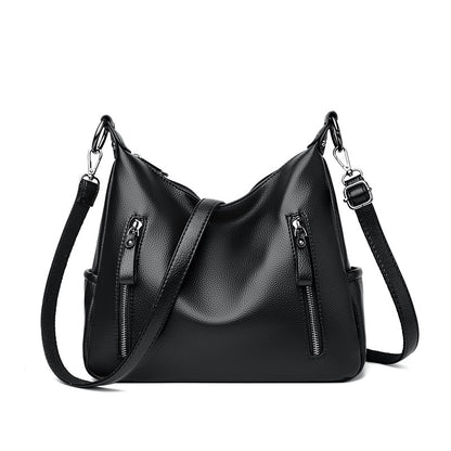 Modische Umhängetasche für Damen ⎜ Klassische Henkeltasche mit praktischen Reißverschlussfächern