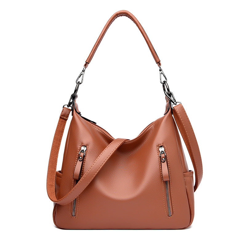 Modische Umhängetasche für Damen ⎜ Klassische Henkeltasche mit praktischen Reißverschlussfächern
