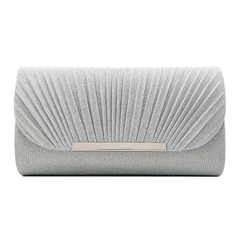 Elegante Clutch für Damen ⎜ Glitzernde Abendtasche mit edlem Faltendesign und Metallverschluss