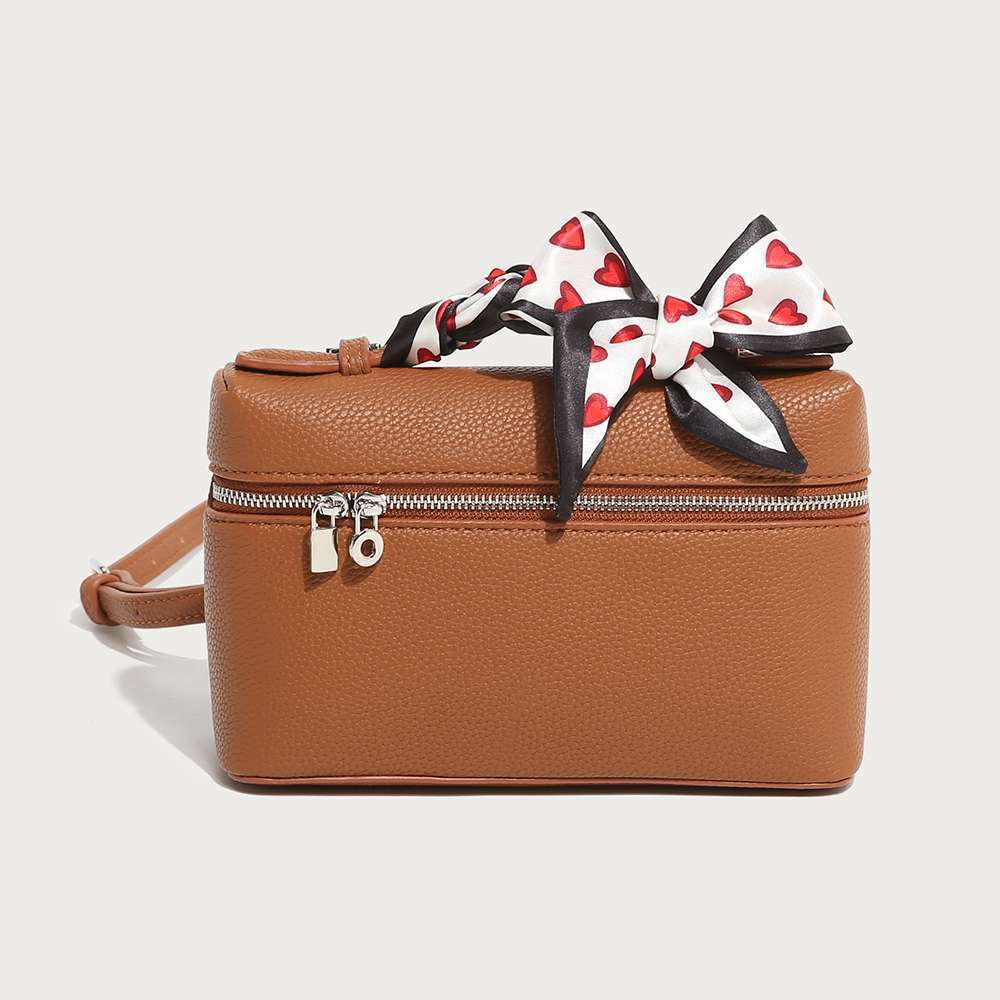 Modische Umhängetasche für Damen ⎜ Elegante Crossbody-Tasche mit Herz-Schleifen-Detail