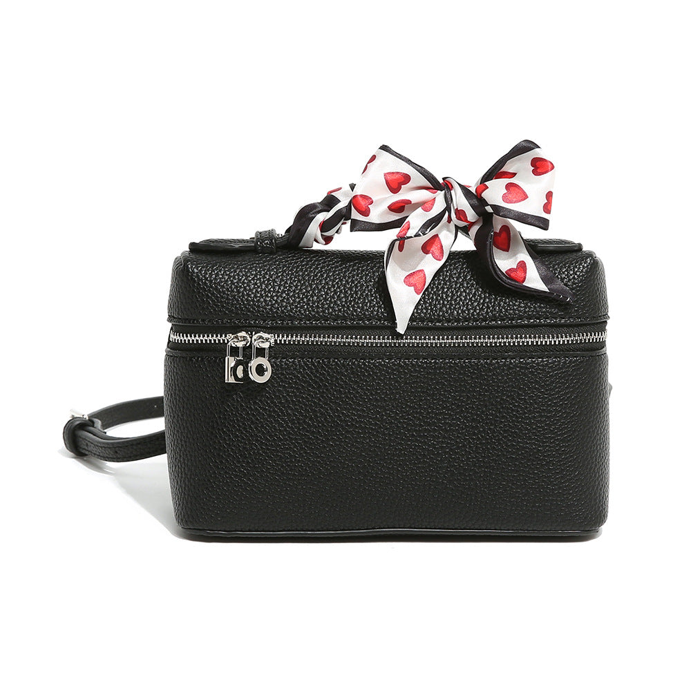 Modische Umhängetasche für Damen ⎜ Elegante Crossbody-Tasche mit Herz-Schleifen-Detail