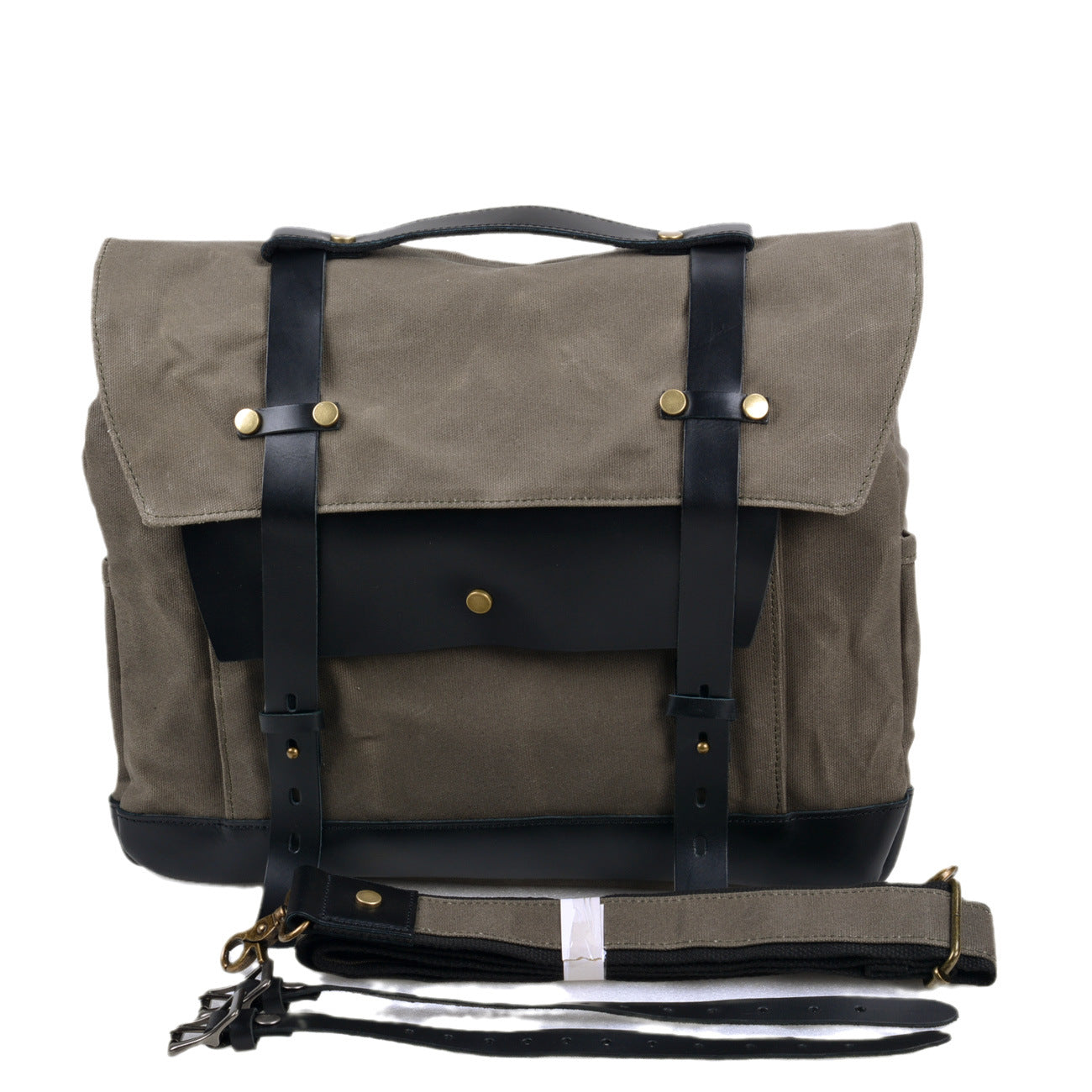 Motorradtasche aus Segeltuch ⎜ Wasserdichte Retro-Tasche mit Riemenbefestigung und großem Stauraum