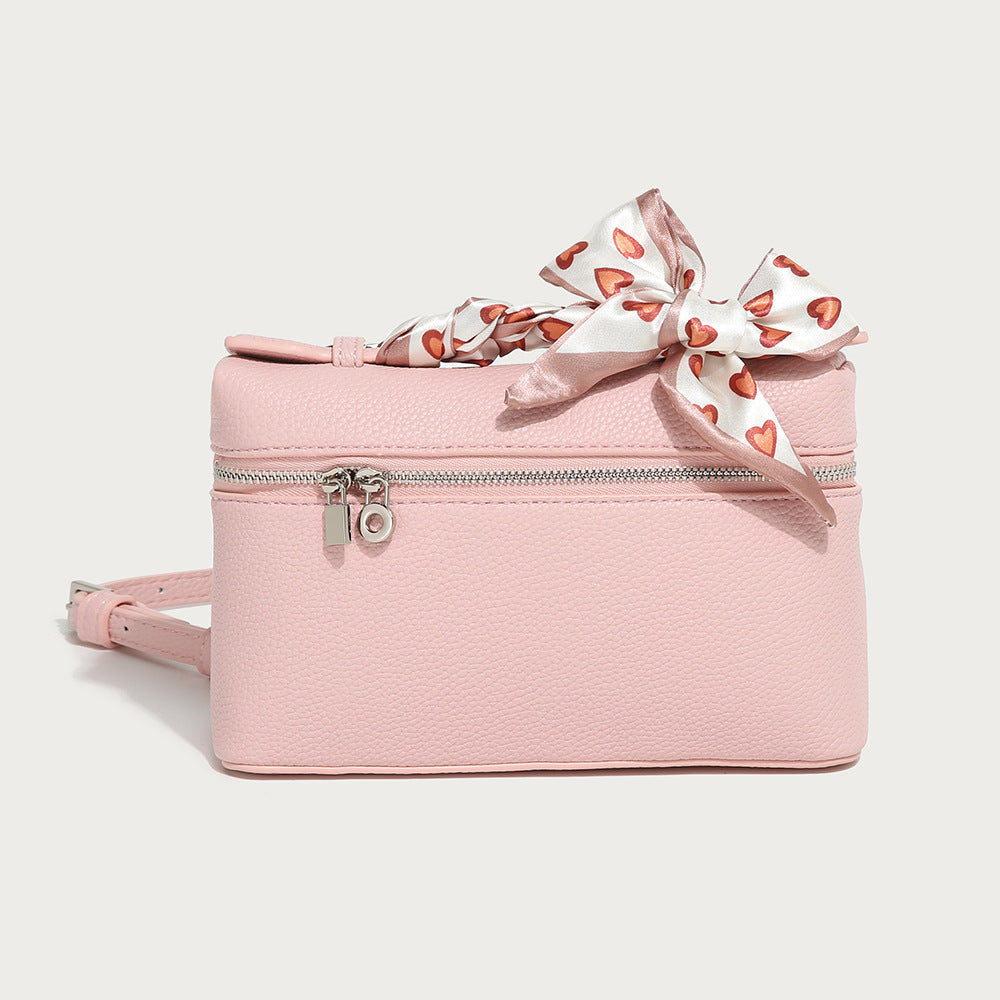 Modische Umhängetasche für Damen ⎜ Elegante Crossbody-Tasche mit Herz-Schleifen-Detail