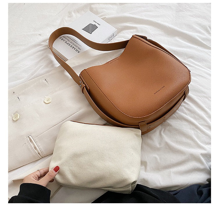 Crossbody Bucket Bag für Damen ⎜ Schlichtes Design mit verstellbarem Schultergurt und praktischem Innenraum