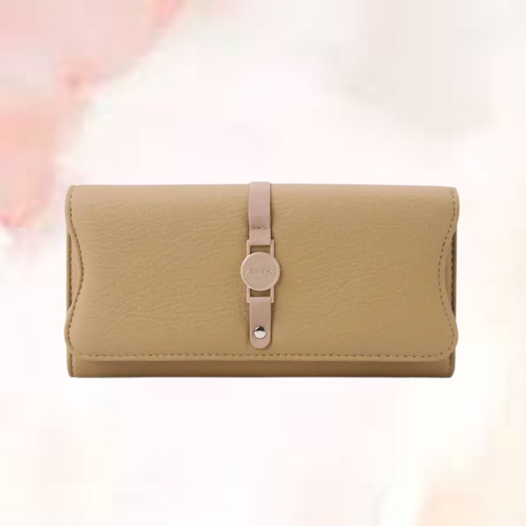 Damen Leder Geldbörse im Langformat ⎜ Schlichte und elegante Brieftasche für den Alltag