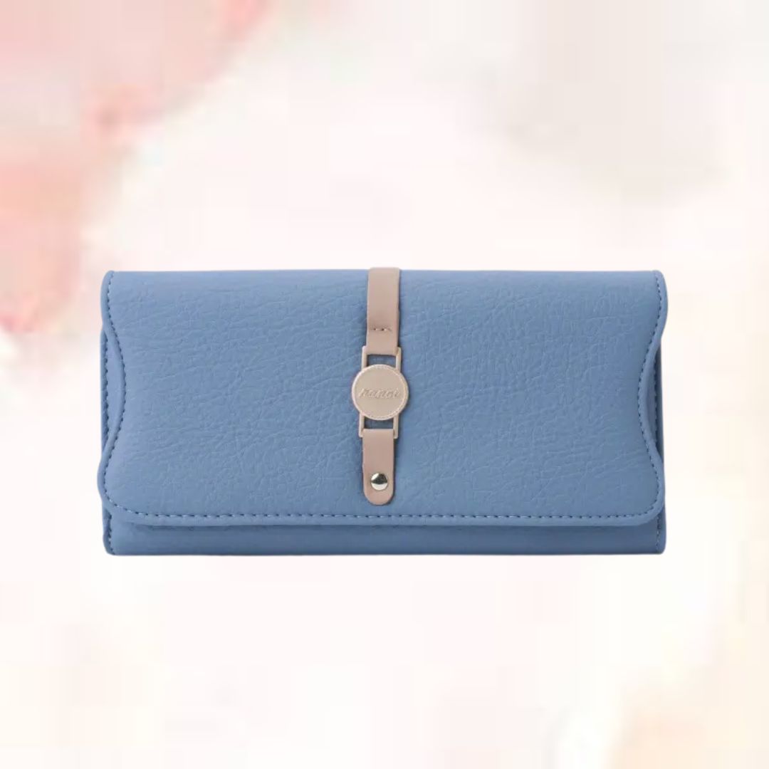 Damen Leder Geldbörse im Langformat ⎜ Schlichte und elegante Brieftasche für den Alltag