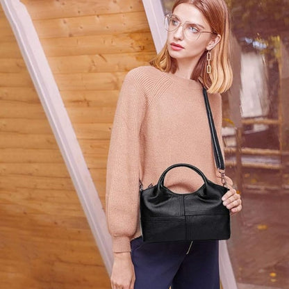 Leder-Umhängetasche für Damen ⎜ Modische Tasche mit großer Kapazität und verstellbarem Schulterriemen