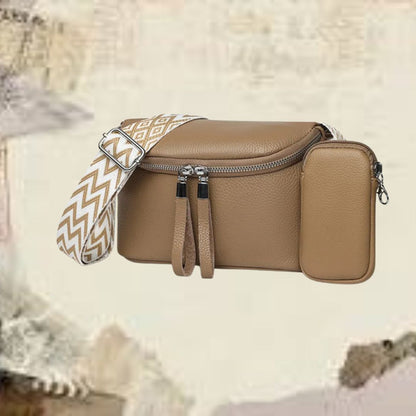 Leder Umhängetasche ⎜ Praktisches Design mit verstellbarem Trageriemen und Etui