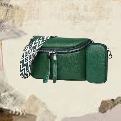 Leder Umhängetasche ⎜ Praktisches Design mit verstellbarem Trageriemen und Etui