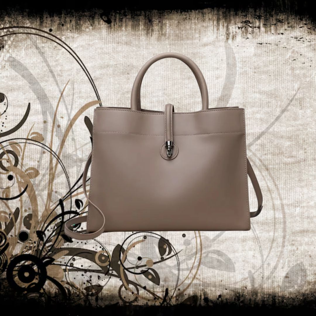 Lederhandtasche mit Schulterriemen ⎜ Klassisches Design und großzügiger Stauraum für den Alltag