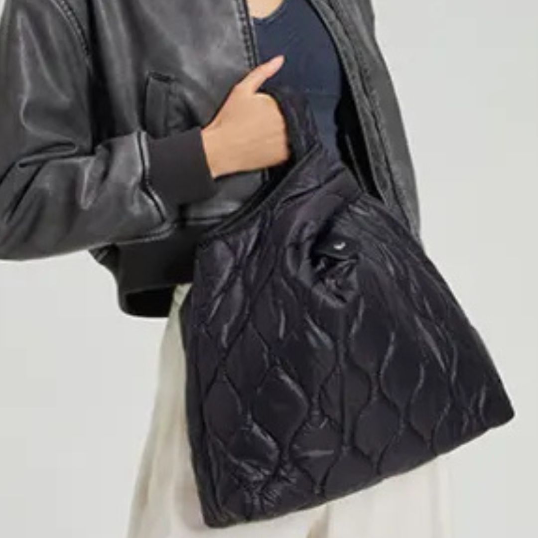 Große Nylon Shopper Tasche ⎜ Weiche Steppoptik und viel Stauraum für den Alltag