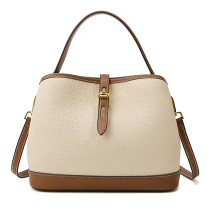 Handtasche für Damen ⎜ Geräumige Tasche mit Kontrastfarben und verstellbarem Schulterriemen
