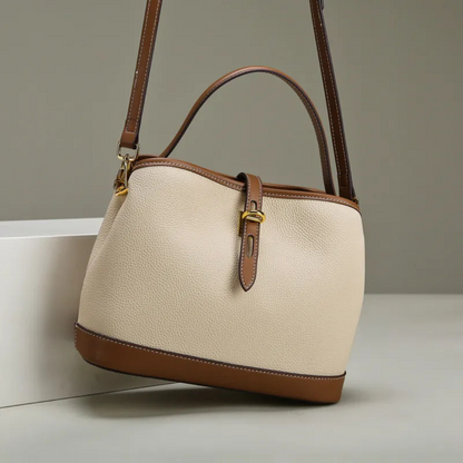 Handtasche für Damen ⎜ Geräumige Tasche mit Kontrastfarben und verstellbarem Schulterriemen