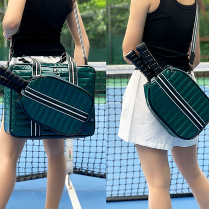Tennistasche für Damen ⎜ Stilvolle Tragetasche mit Schultergurt und Außentasche für zwei Schläger