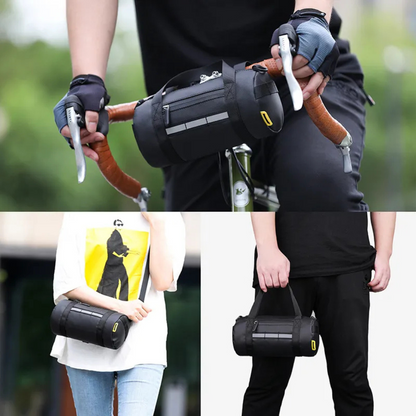 Lenkertasche für Fahrrad ⎜ Vielseitige Vordertasche mit Tragegriff und reflektierendem Sicherheitsstreifen