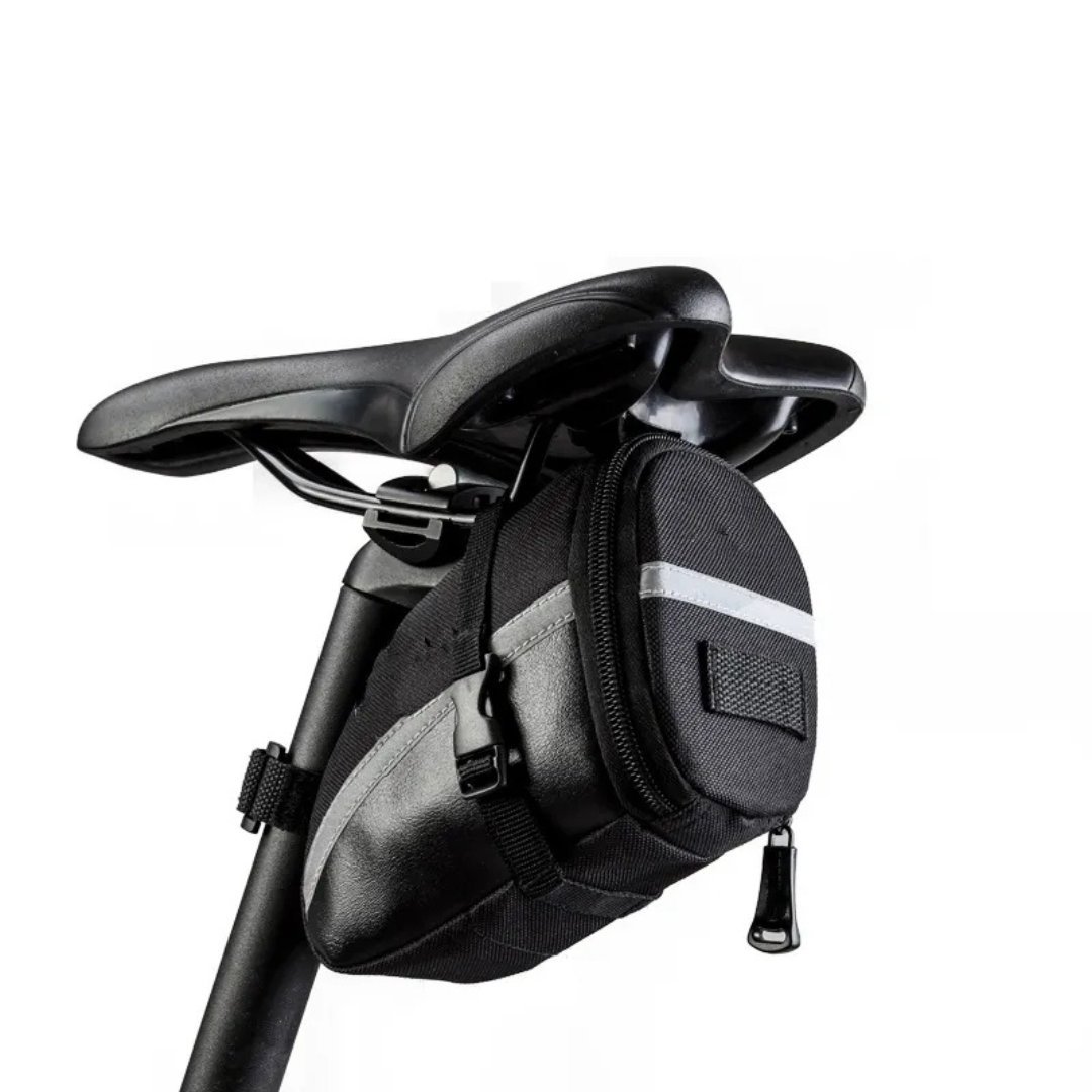Satteltasche für Fahrrad ⎜ Kompakte Rücktasche mit Reißverschluss und reflektierendem Streifen