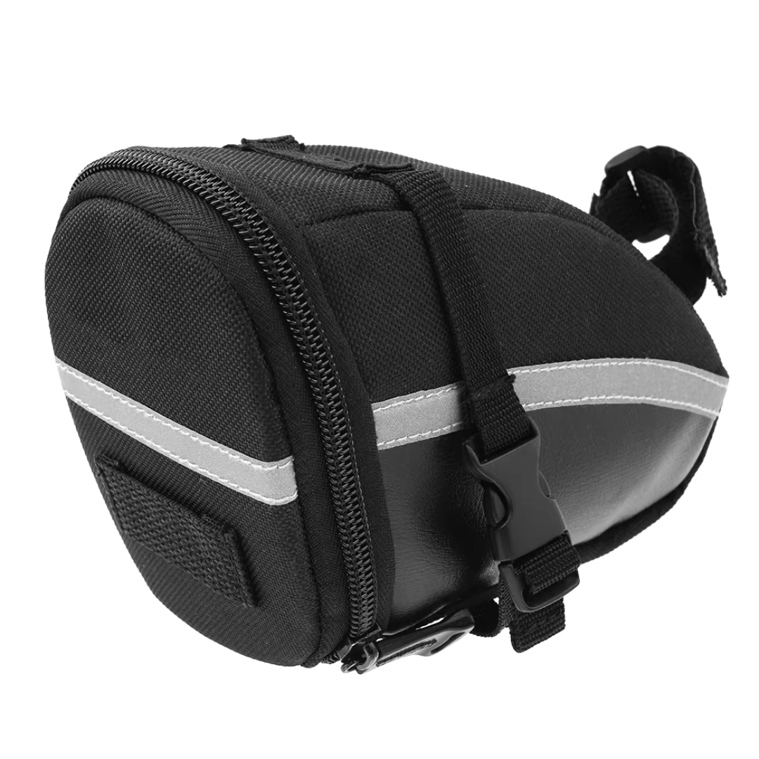 Satteltasche für Fahrrad ⎜ Kompakte Rücktasche mit Reißverschluss und reflektierendem Streifen