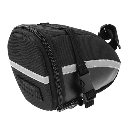 Satteltasche für Fahrrad ⎜ Kompakte Rücktasche mit Reißverschluss und reflektierendem Streifen