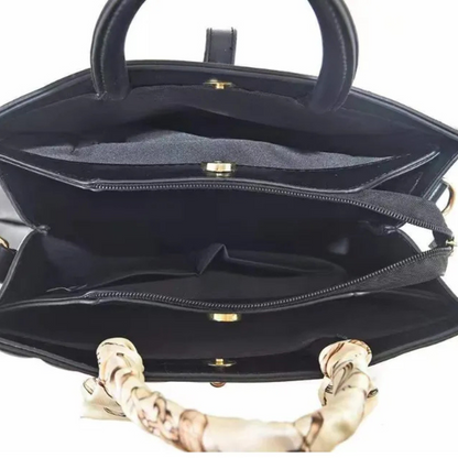 Schultertasche für Damen ⎜ Elegante Lederhandtasche mit Seidenschal und stilvollem Design