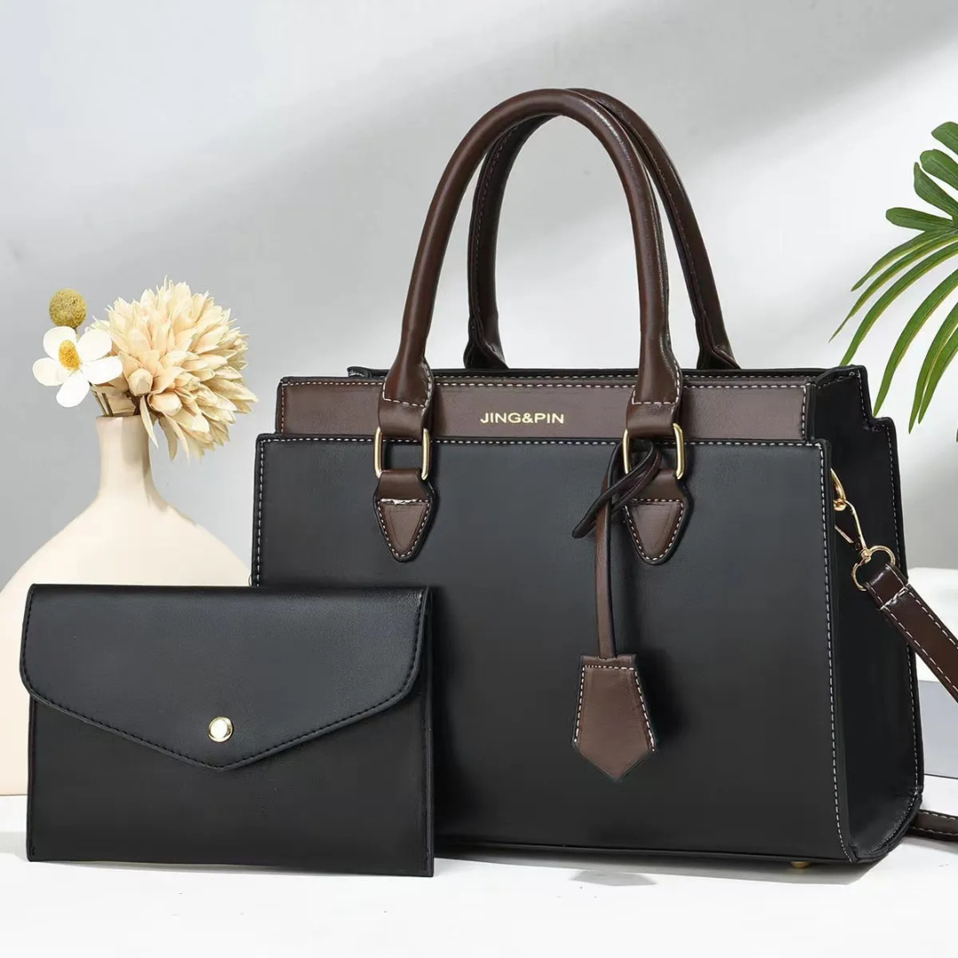 Große Handtasche mit Kontrastfarben ⎜ Minimalistisches Design und viel Stauraum