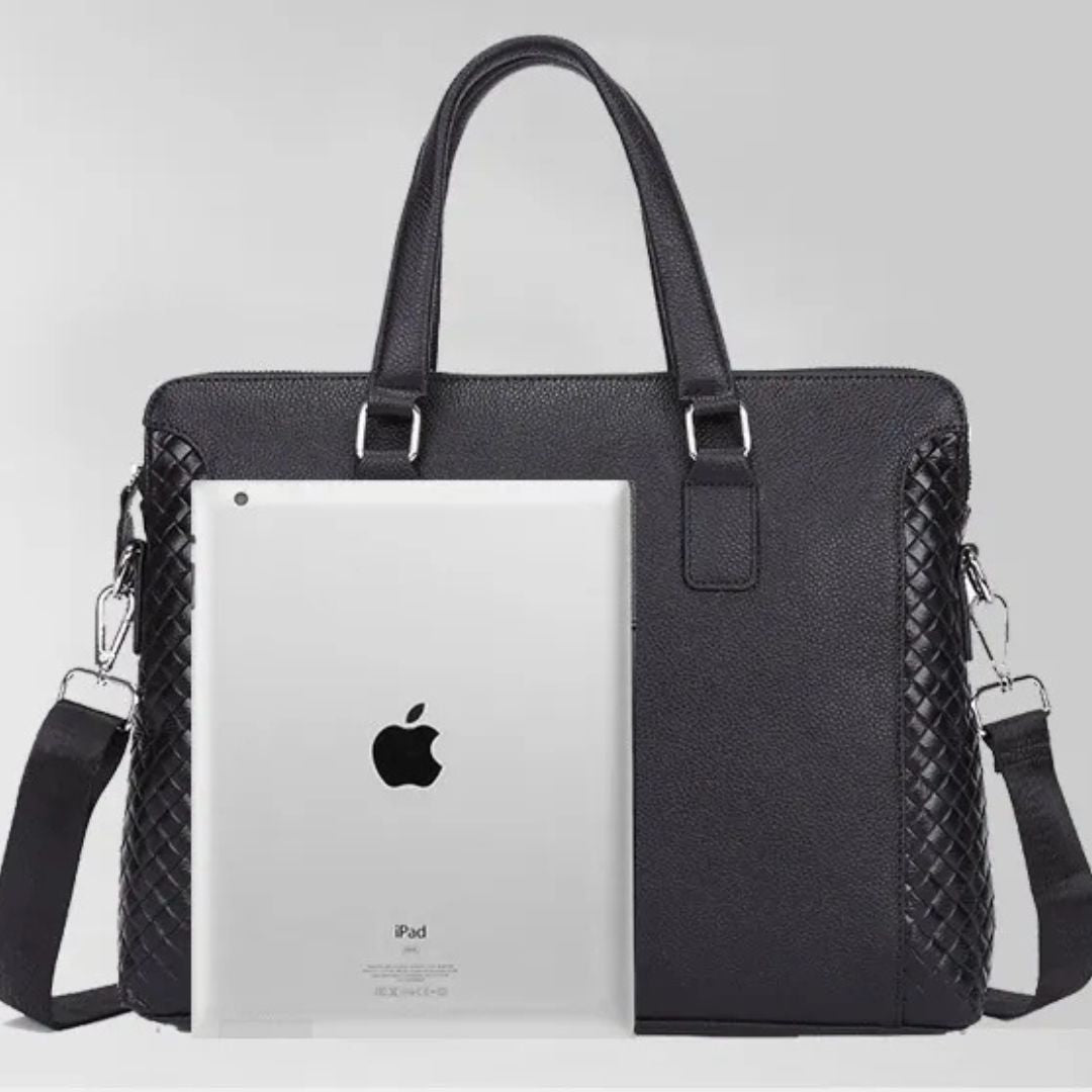 Laptoptasche für Herren ⎜ Echtleder-Aktentasche mit stylischem Design und Platz für 14-Zoll-Laptop