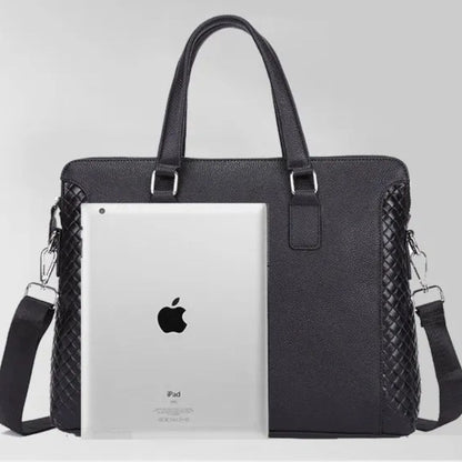 Laptoptasche für Herren ⎜ Echtleder-Aktentasche mit stylischem Design und Platz für 14-Zoll-Laptop