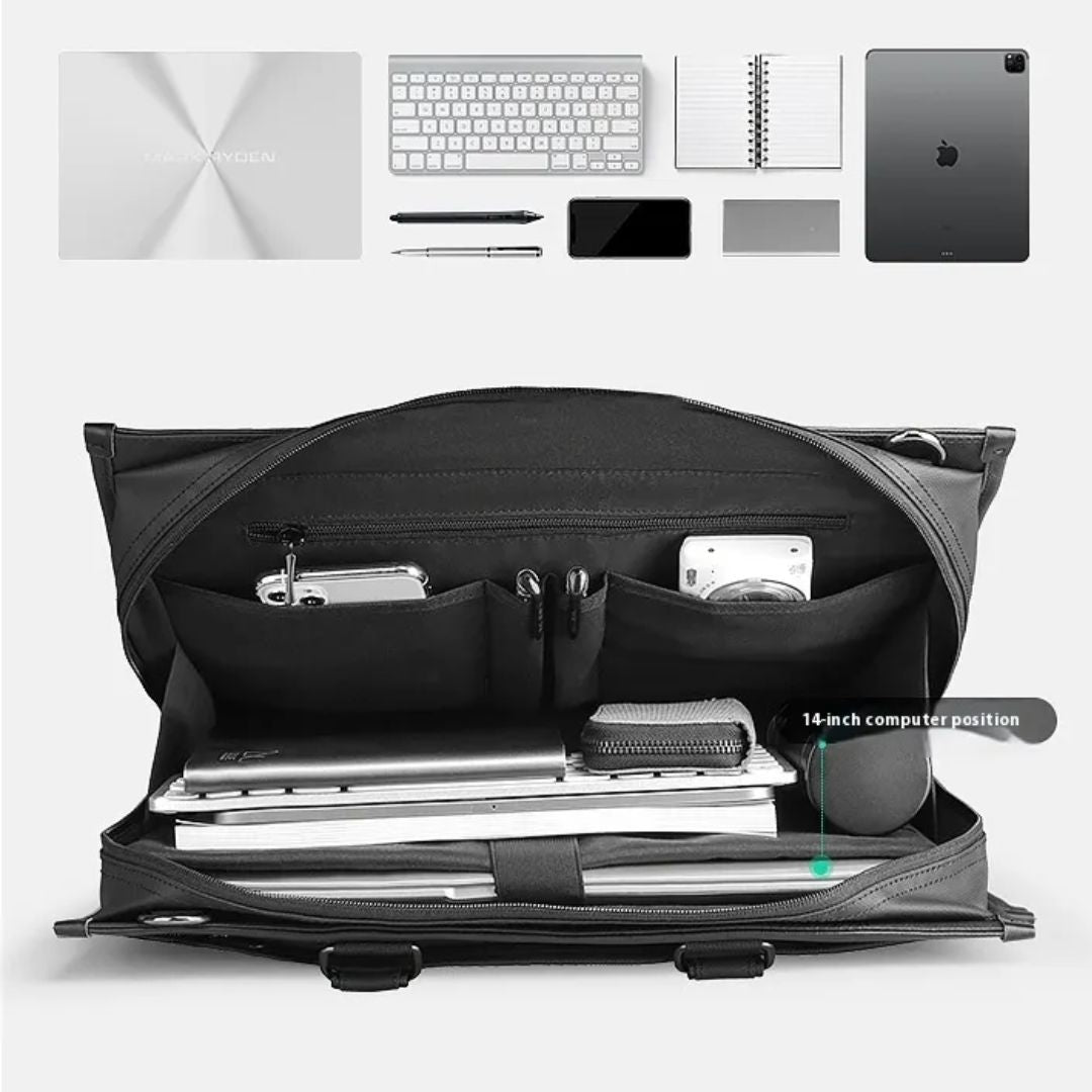 Laptoptasche für Herren ⎜ Schlanke Business-Aktentasche mit Tragegriffen und gepolstertem Laptopfach
