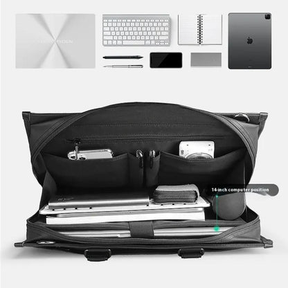 Laptoptasche für Herren ⎜ Schlanke Business-Aktentasche mit Tragegriffen und gepolstertem Laptopfach