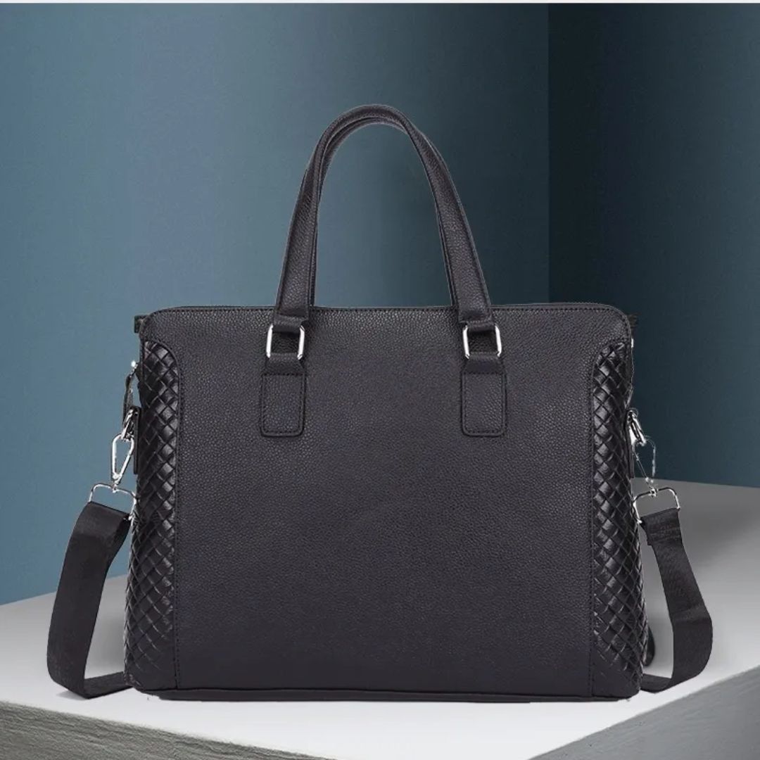 Laptoptasche für Herren ⎜ Echtleder-Aktentasche mit stylischem Design und Platz für 14-Zoll-Laptop