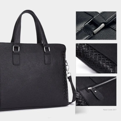 Laptoptasche für Herren ⎜ Echtleder-Aktentasche mit stylischem Design und Platz für 14-Zoll-Laptop