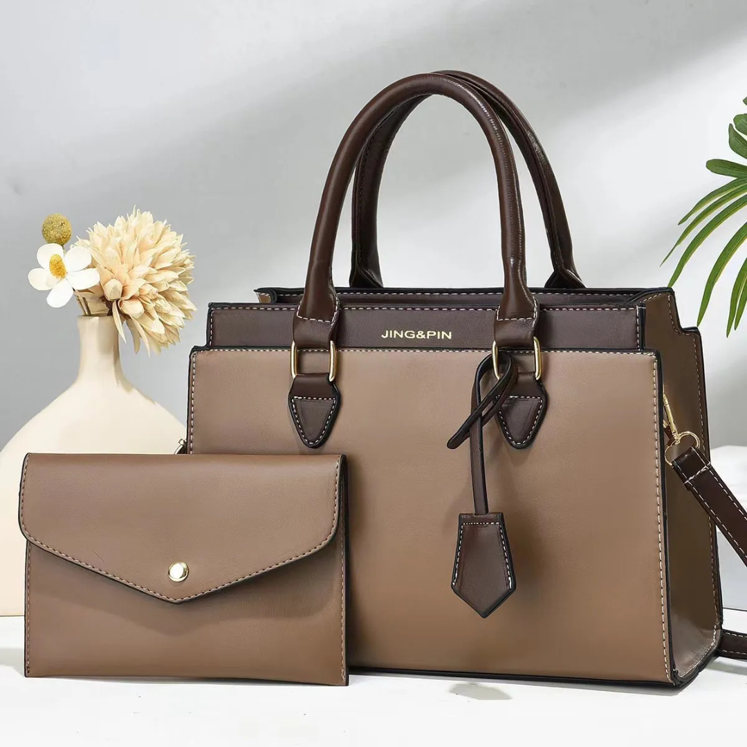 Große Handtasche mit Kontrastfarben ⎜ Minimalistisches Design und viel Stauraum