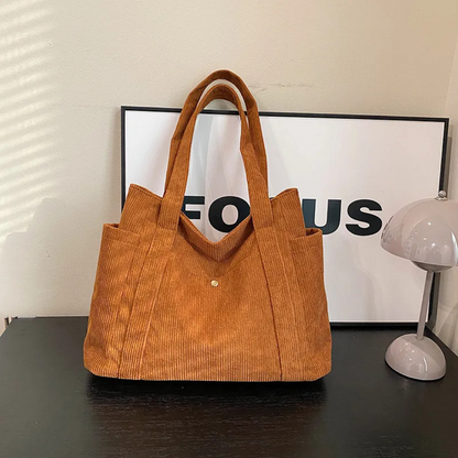 Tote Bag für Damen ⎜ Geräumige Cordtasche mit modernem Design und praktischen Trägern