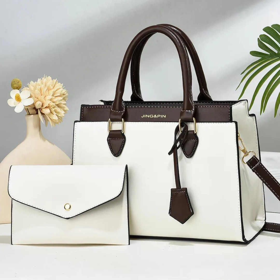 Große Handtasche mit Kontrastfarben ⎜ Minimalistisches Design und viel Stauraum
