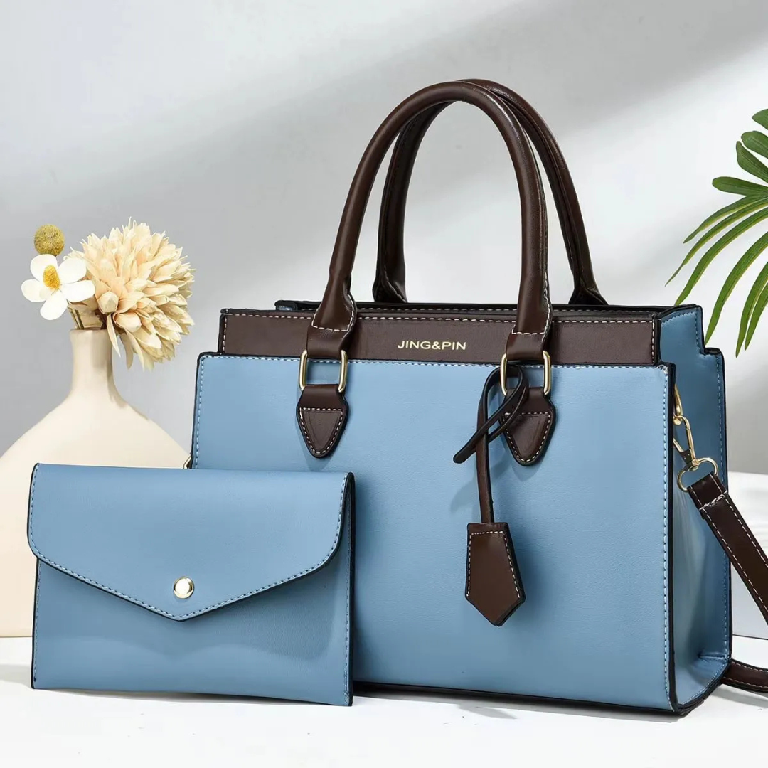 Große Handtasche mit Kontrastfarben ⎜ Minimalistisches Design und viel Stauraum