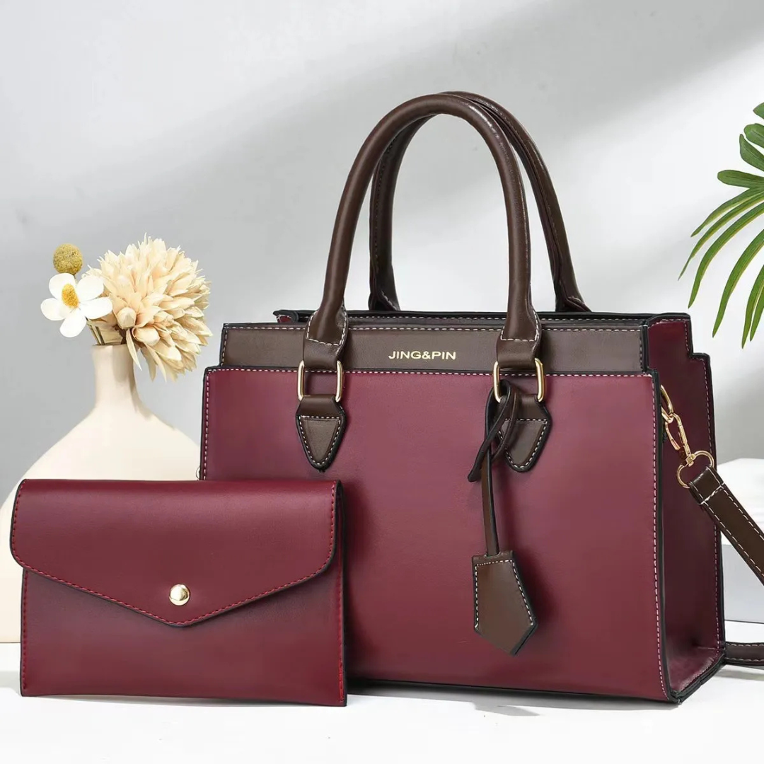 Große Handtasche mit Kontrastfarben ⎜ Minimalistisches Design und viel Stauraum