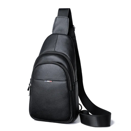Brusttasche aus Leder für Herren ⎜ Crossbody-Design mit großer Kapazität und mehreren Reißverschlussfächern