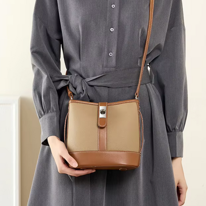 Bucket Bag für Damen ⎜Elegante Umhängetasche aus hochwertigem Leder mit praktischer Verschlussklappe