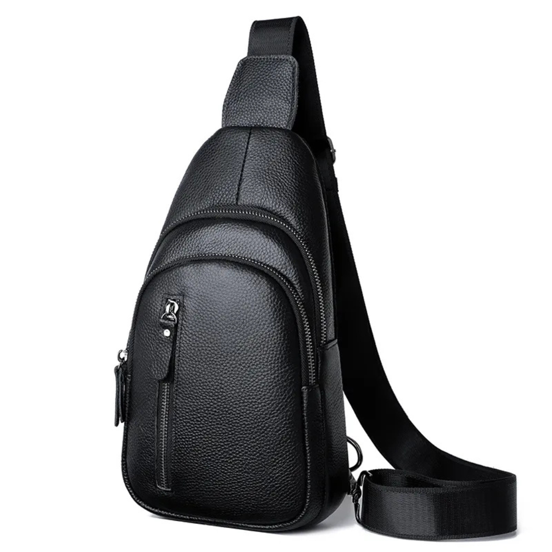 Brusttasche aus Leder für Herren ⎜ Crossbody-Design mit großer Kapazität und mehreren Reißverschlussfächern