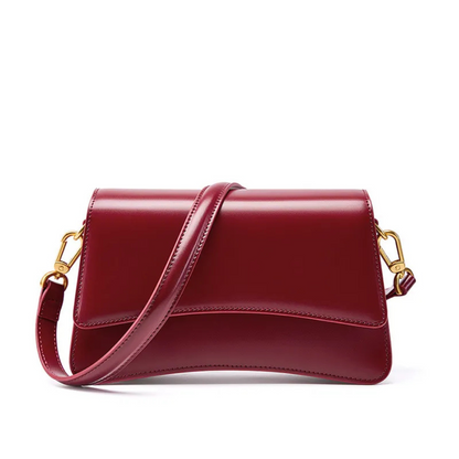 Schultertasche für Damen ⎜ Stilvolle Umhängetasche aus hochwertigem Leder mit goldenen Akzenten