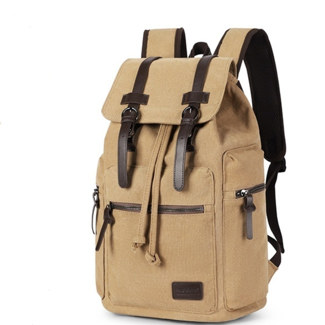 Retro Rucksack für Herren ⎜ Robuster Canvas-Rucksack mit mehreren Fächern für Alltag und Freizeit