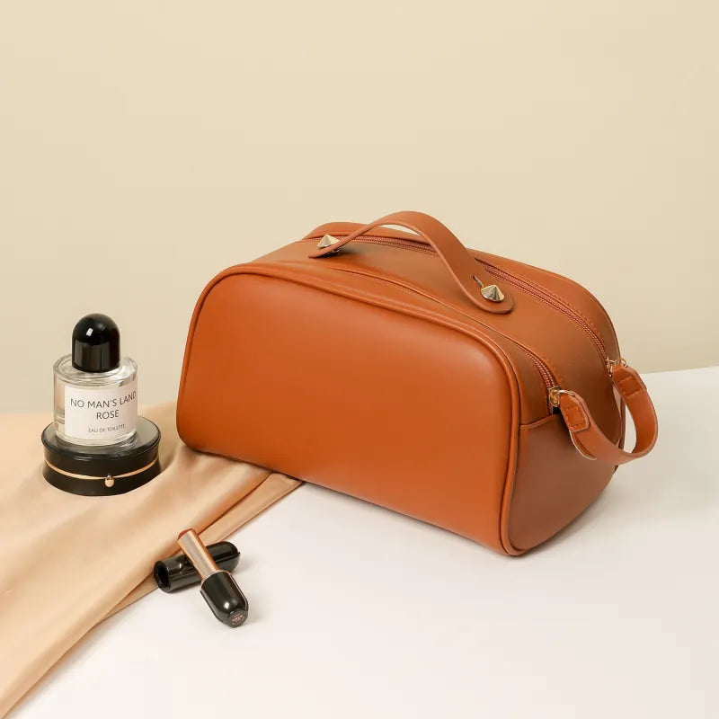 Kosmetiktasche für Damen ⎜ Modisches Kissen-Design mit Doppelreißverschluss und praktischem Innenfach