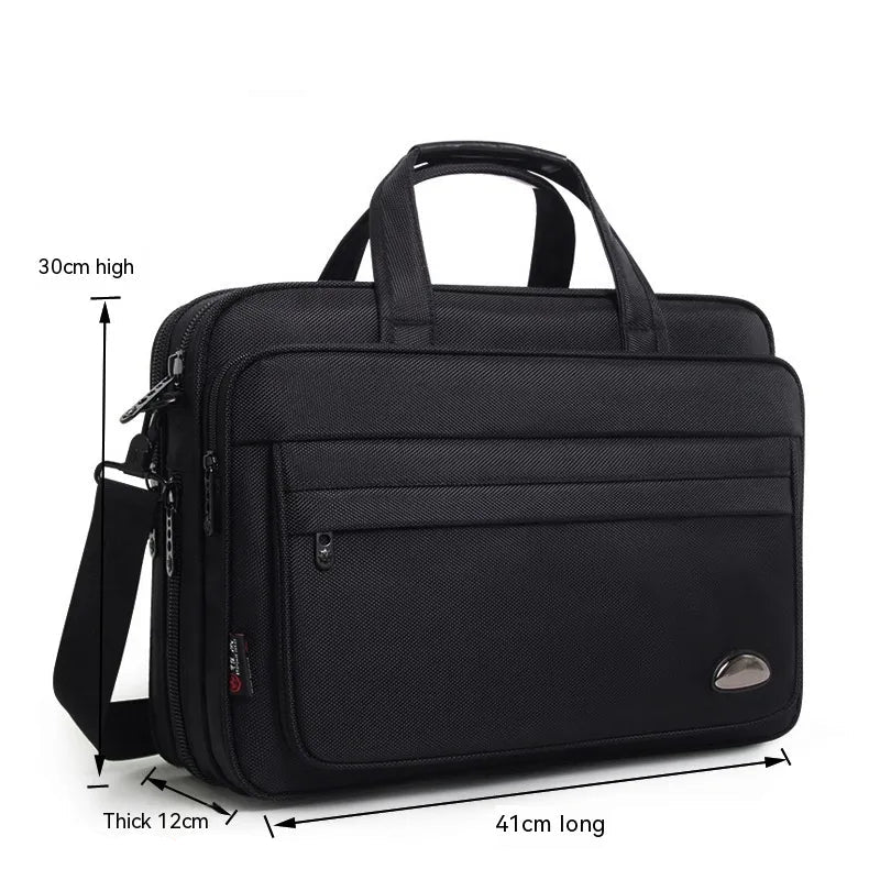 Laptoptasche für Herren ⎜ Wasserdichte Oxford-Aktentasche mit viel Stauraum und robuster Verarbeitung