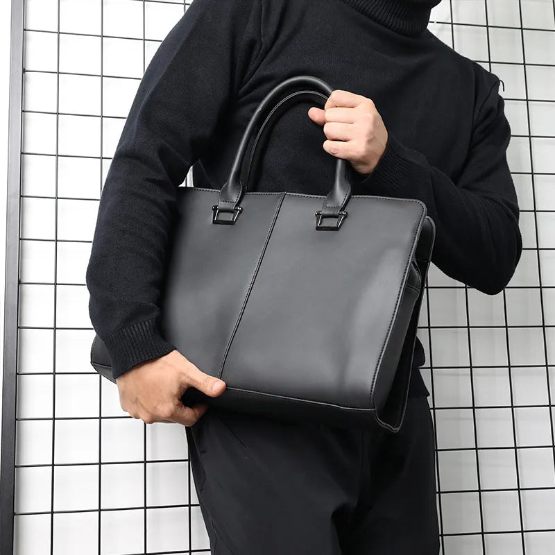 Businesstasche für Herren ⎜ Elegante Aktentasche mit Tragegriffen und schlankem Design für Büro und Meetings