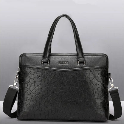 Business Aktentasche für Herren ⎜ Elegante Leder Schultertasche mit zusätzlichem Dokumenten- und Laptopfach